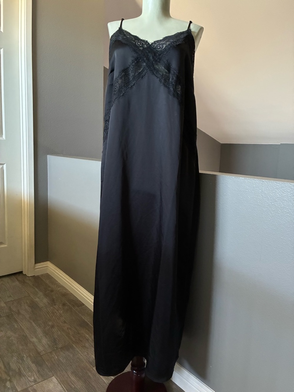 H&M Long Satin V-neck Night Slip Dress XL